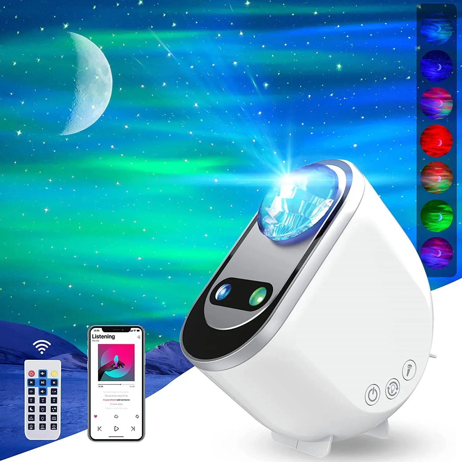 LED Galaxy Star Night Light Projector