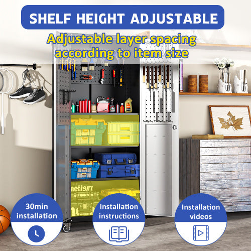 Metal Garage Storage Cabinet With Wheels