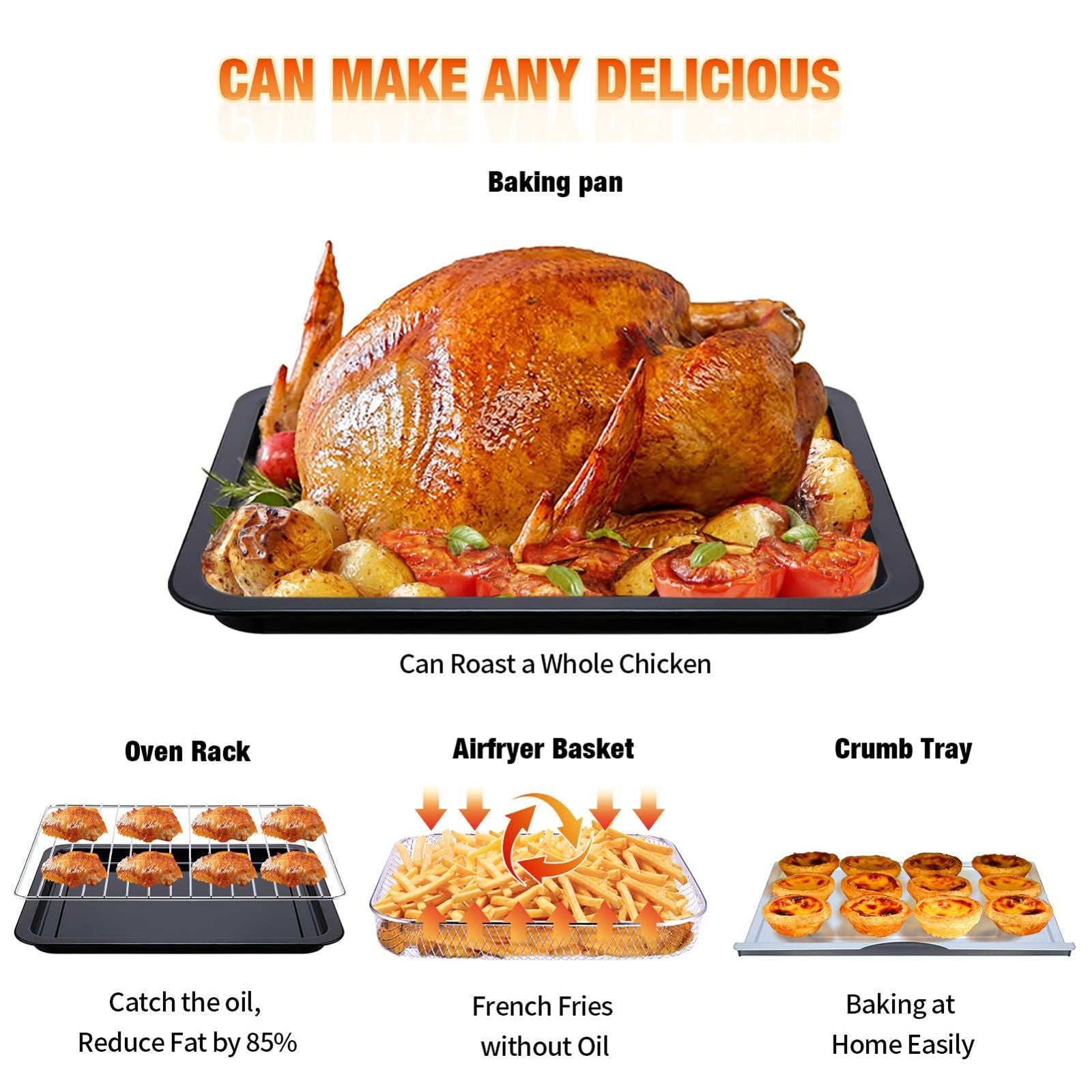 Geek Chef XL 26QT Air Fryer & Toaster Oven Combo