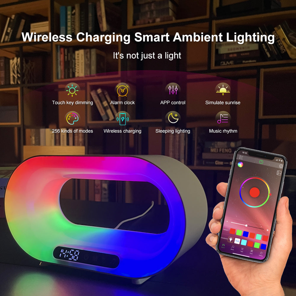 3 In 1 LED Night Light Smart Wireless Charger & Alarm Clock