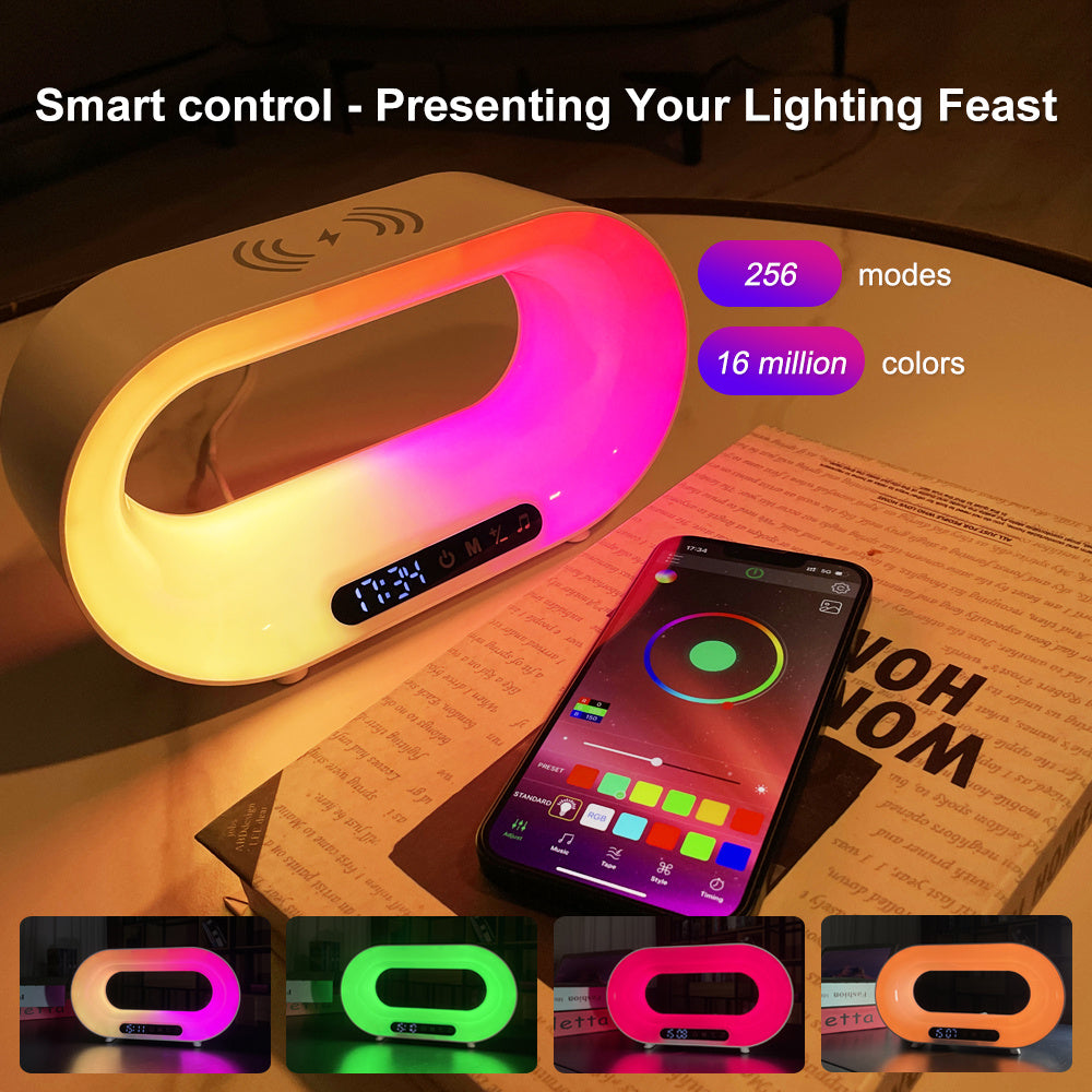 3 In 1 LED Night Light Smart Wireless Charger & Alarm Clock