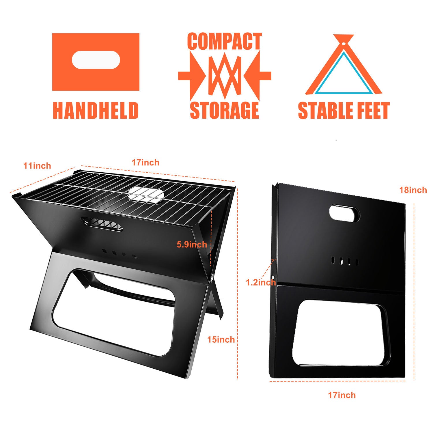 Foldable Charcoal BBQ Grill