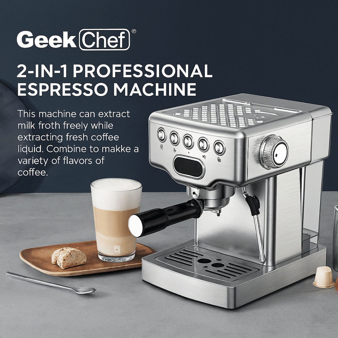 Geek Chef 20-Bar Espresso Machine with Milk Frother
