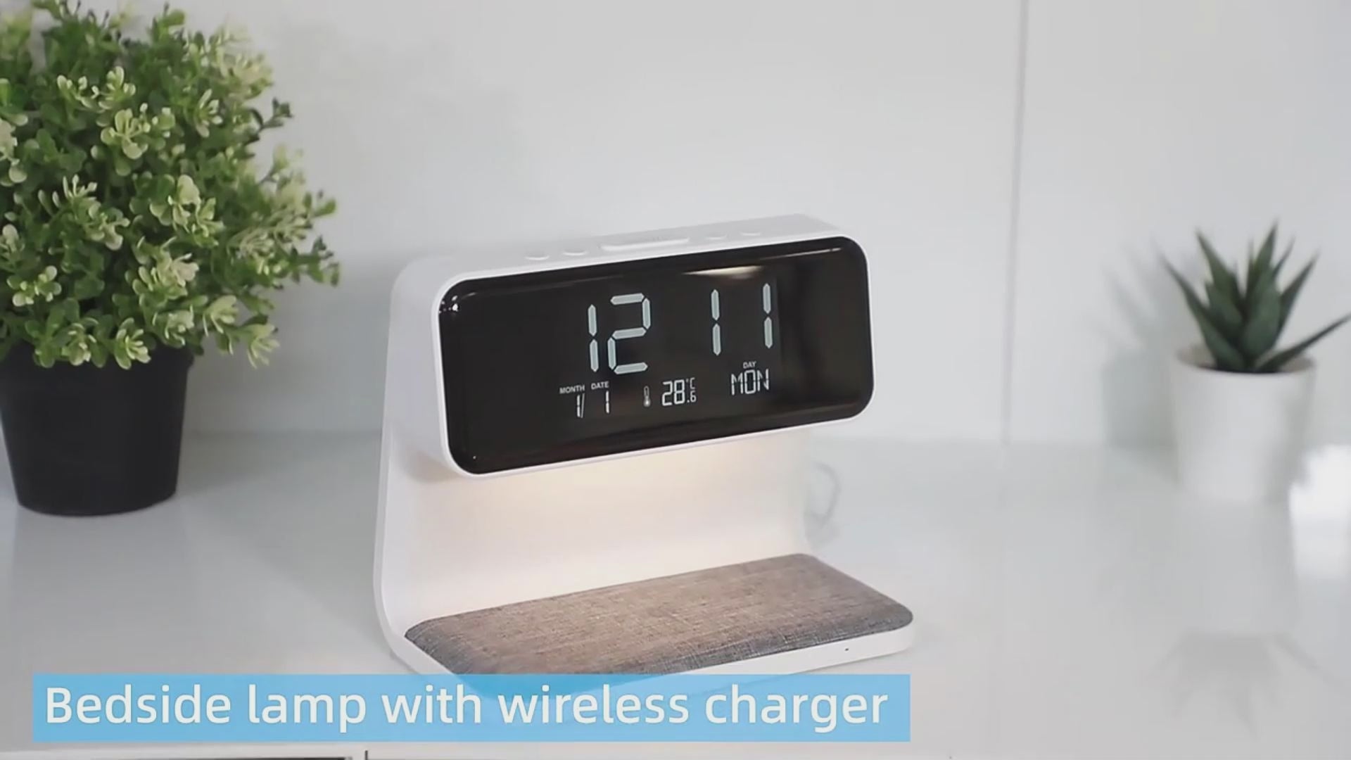 3 In 1 Bedside Lamp with Alarm Clock